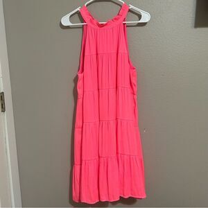 Skies Are Blue hot pink tiered halter dress women’s size medium